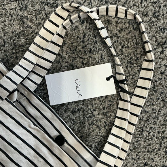 Striped CALIA Canvas Tote Bag - Picture 4 of 4